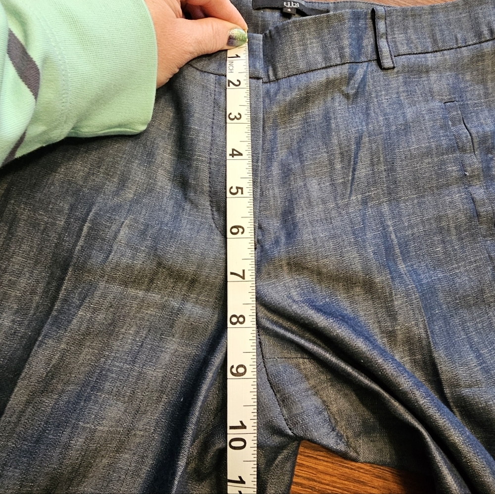 Tibi Chambray Wide Leg Pants 4 - Picture 12 of 13